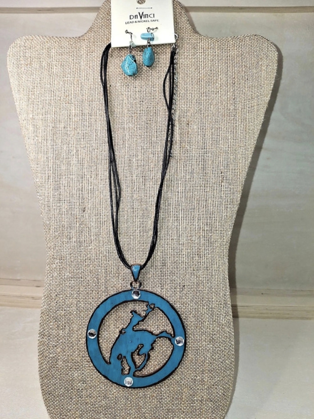 DaVinci Turquoise Pendant Necklace & Earrings NWT